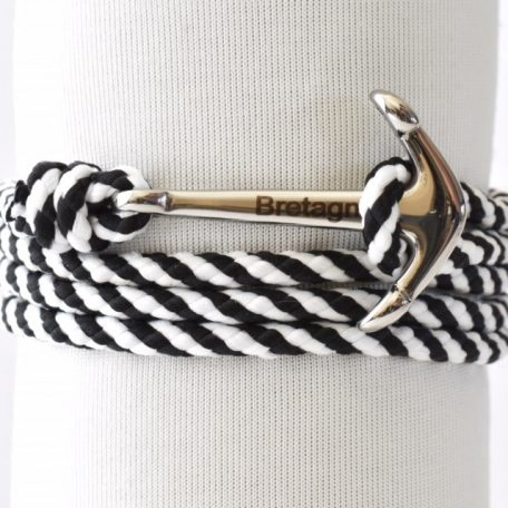 bracelet marin Breton en noir et blanc