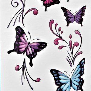envolée de papillons pour tatouage éphémère